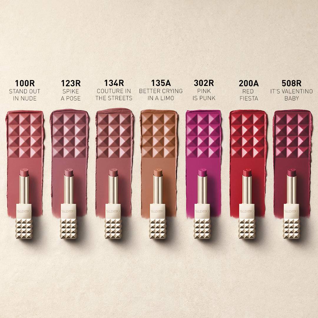 Valentino Spike Buttery Matte Lipstick in 134R COUTURE IN THE STREETS