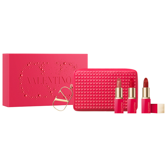 Valentino Beauty Minirosso Lipstick Trio Set (Limited Edition)