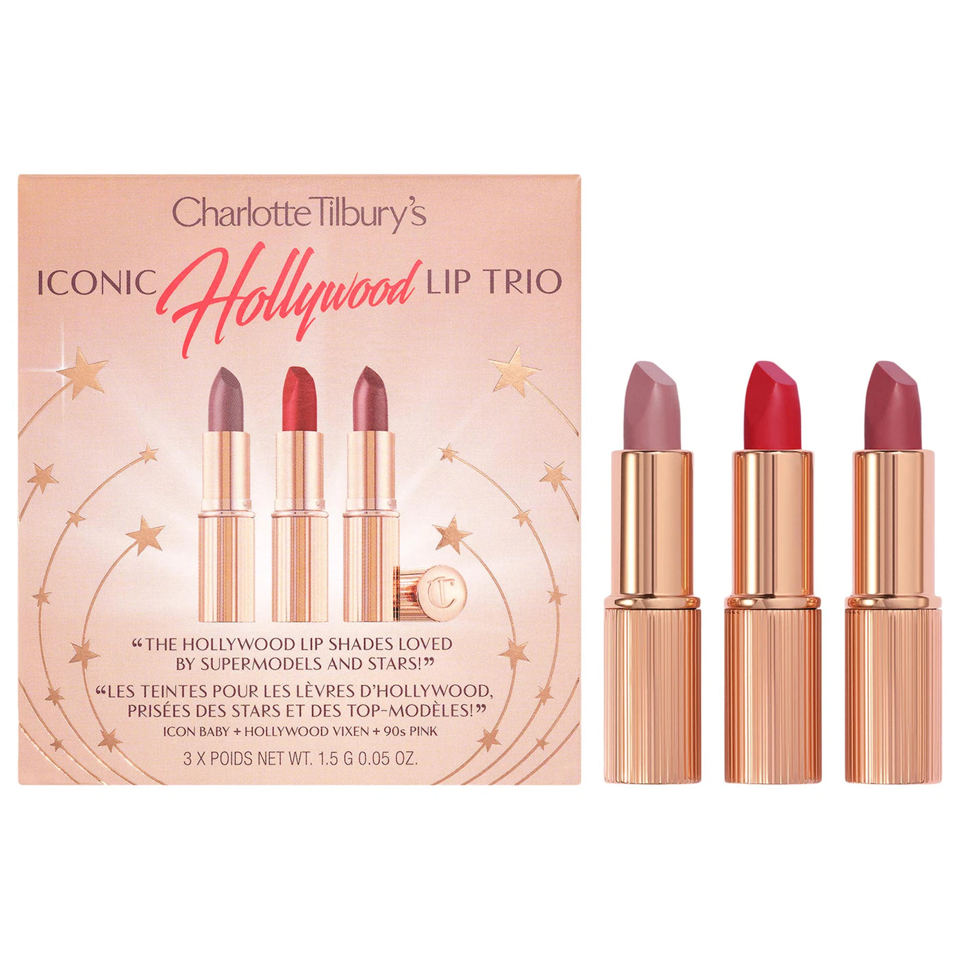 Charlotte Tilbury Mini Iconic Hollywood Lipstick Trio Set (Limited Edition)