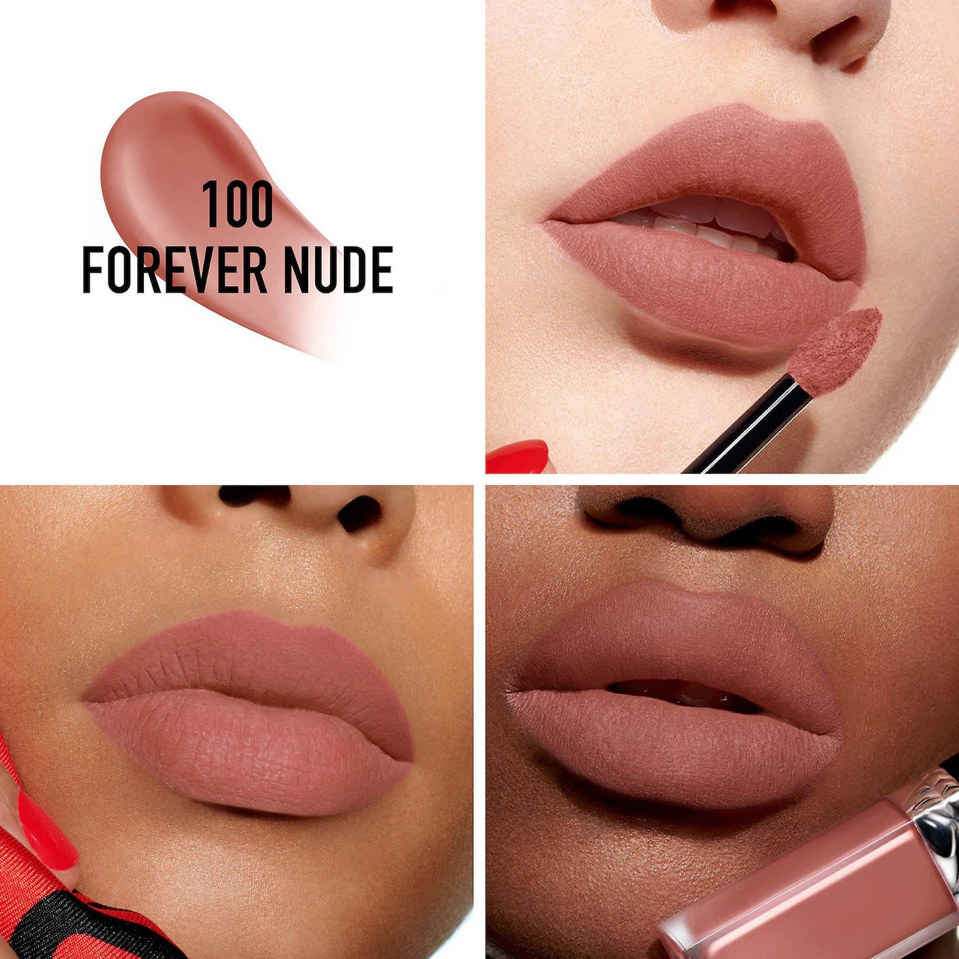 Dior Rouge Forever Liquid Transfer-Proof Lipstick in 100 FOREVER NUDE