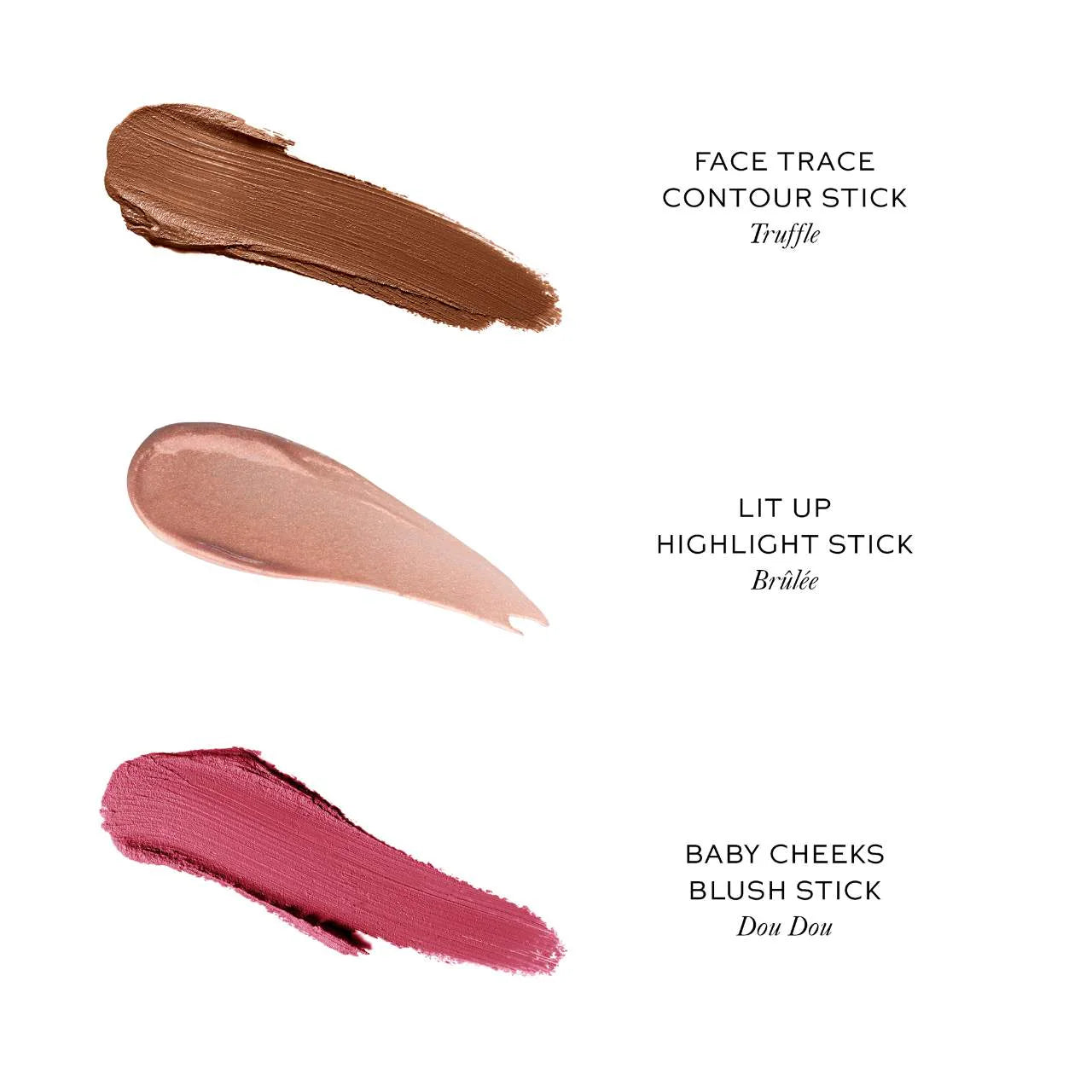 Westman Atelier Mini Contour, Highlight & Blush Trio - Color: II: Brûlée, Truffle, Dou Dou