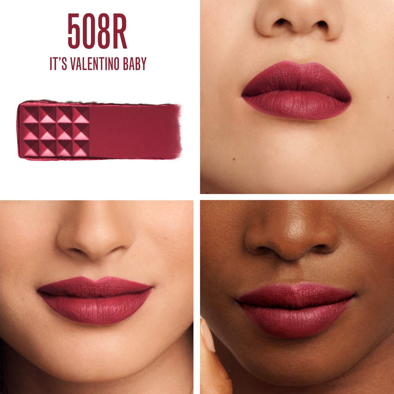 Valentino Spike Buttery Matte Lipstick in 508R IT'S VALENTINO BABY