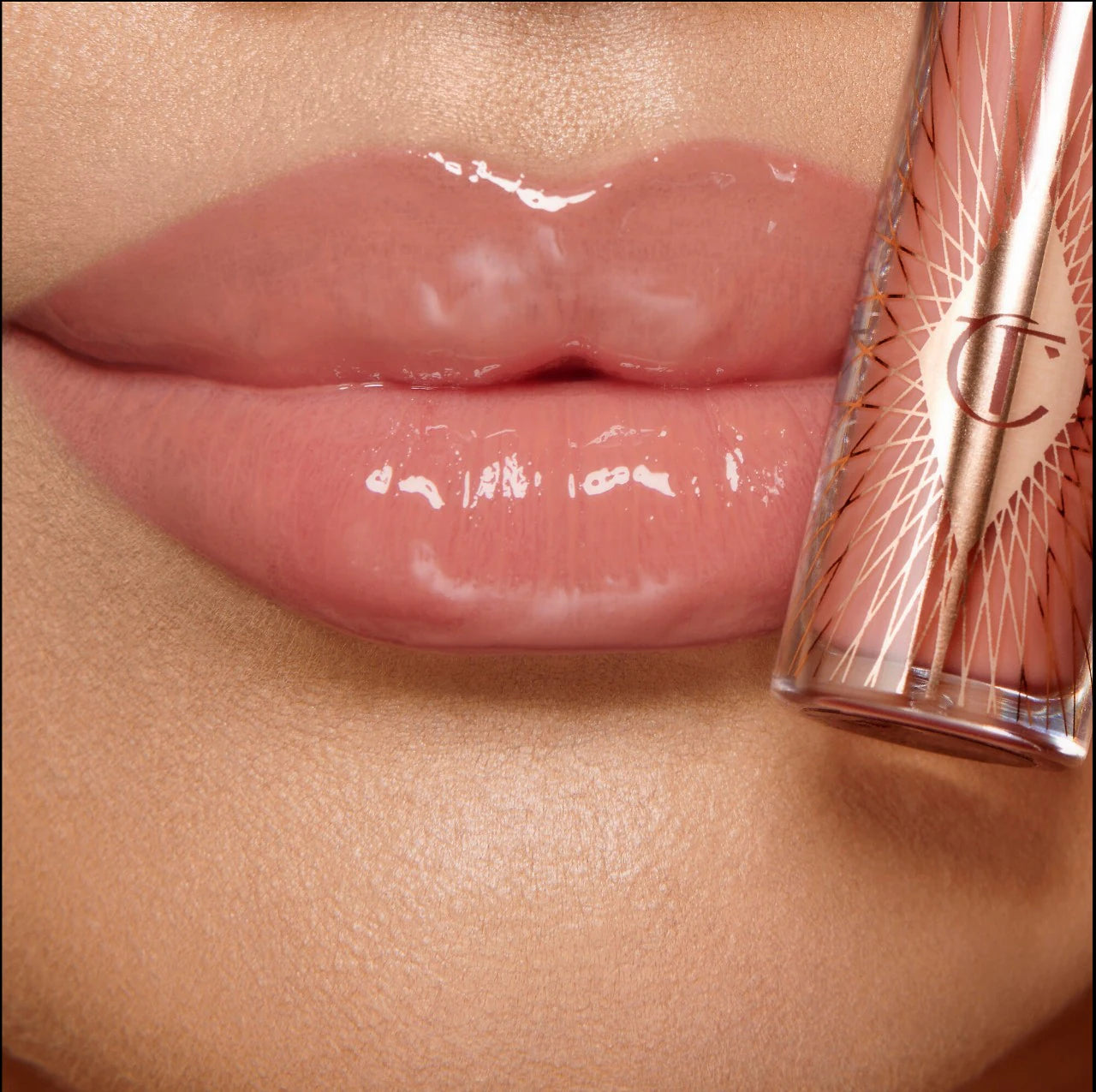 Charlotte Tilbury Mini Glossy Pink Lip Gloss + Lip Liner Set in Nude Pink