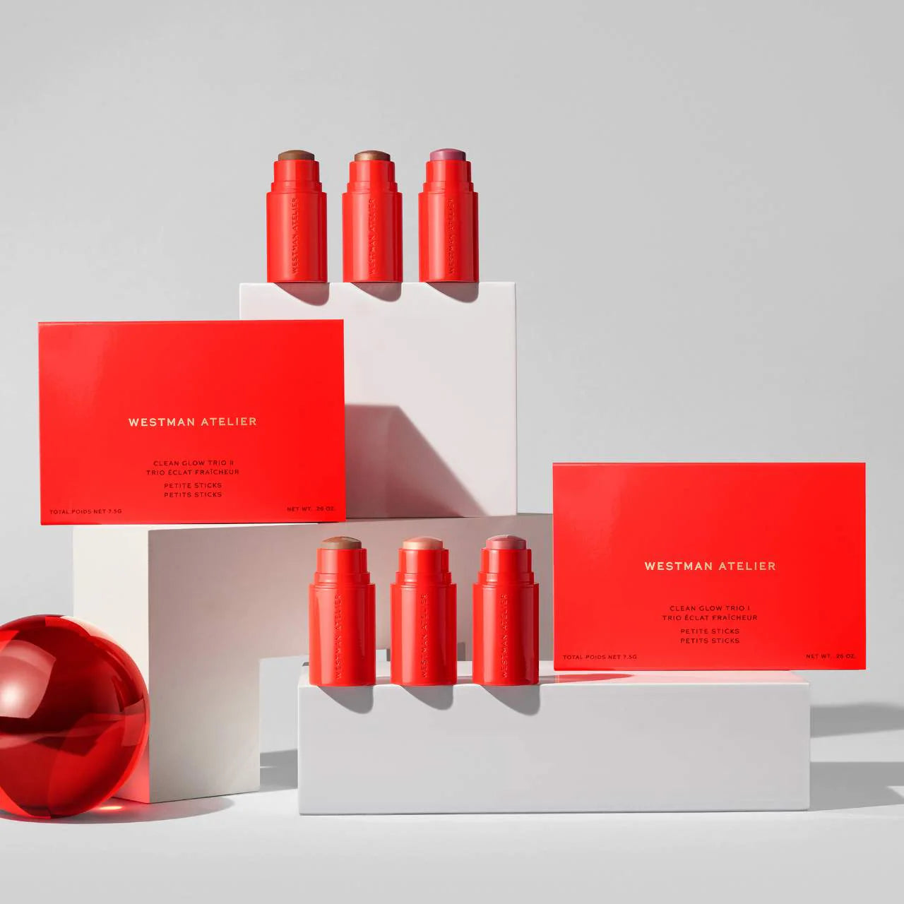 Westman Atelier Mini Contour, Highlight & Blush Trio - Color: I: Nectar, Biscuit, Petal