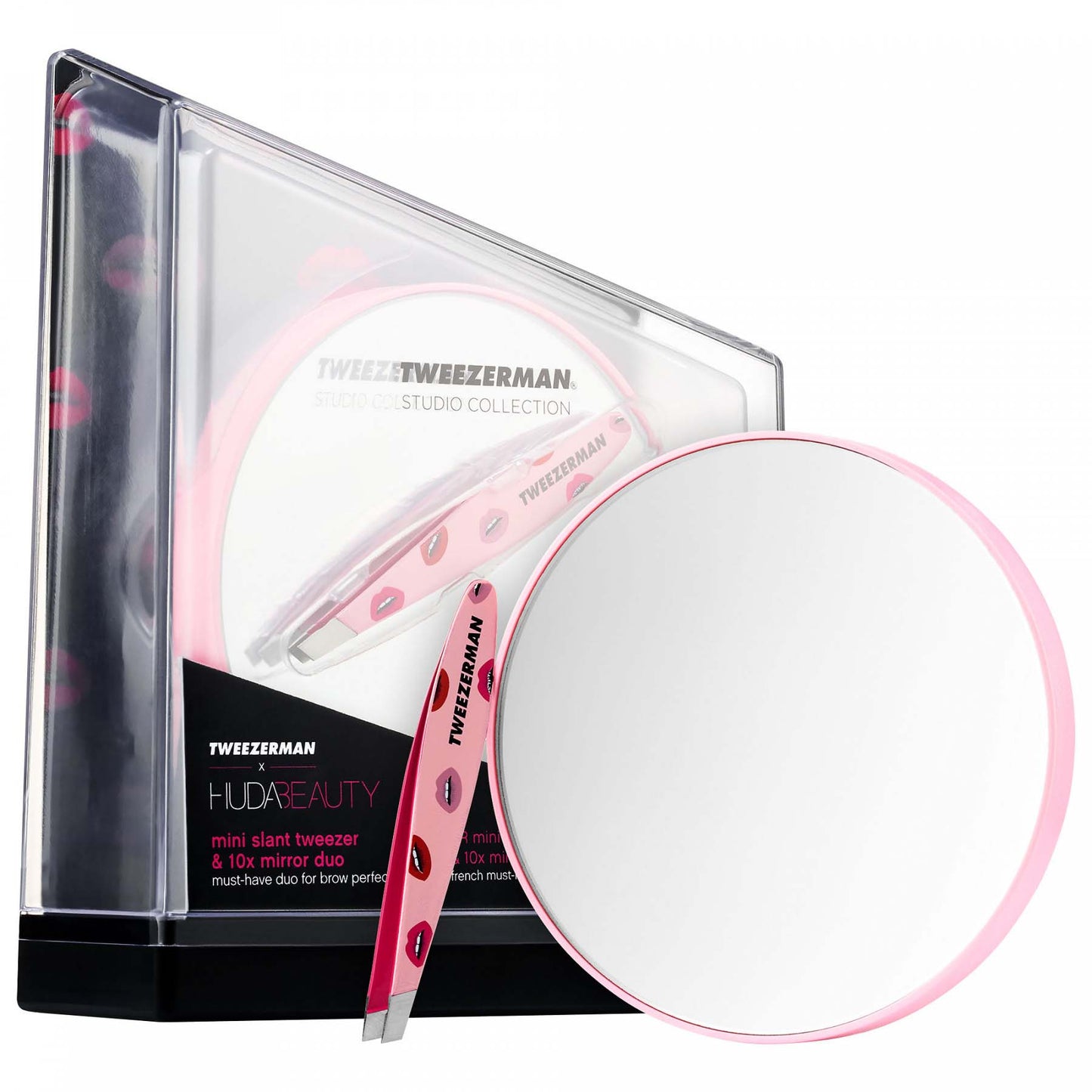 Huda Beauty x Tweezerman Mini Slant Tweezer and Mirror Duo (Limited Edition)