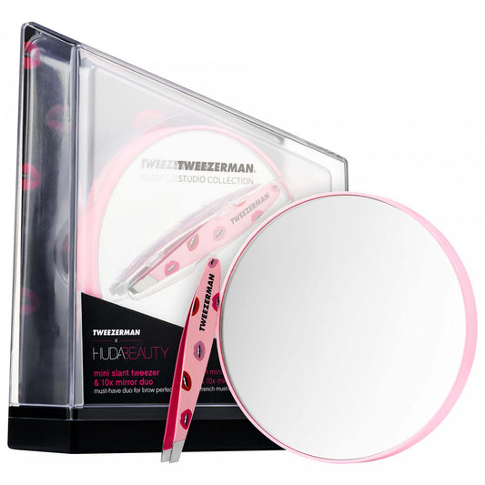 Huda Beauty x Tweezerman Mini Slant Tweezer and Mirror Duo (Limited Edition)