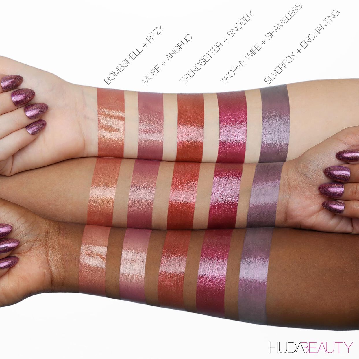 Huda Beauty Contour & Strobe Liquid Lip Set - Bombshell & Ritzy