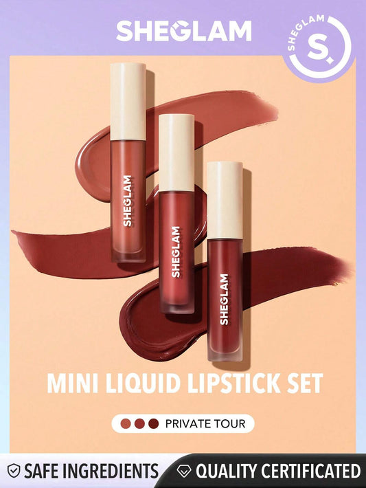 Sheglam Matte Allure Mini Liquid Lipstick Set in Private Tour