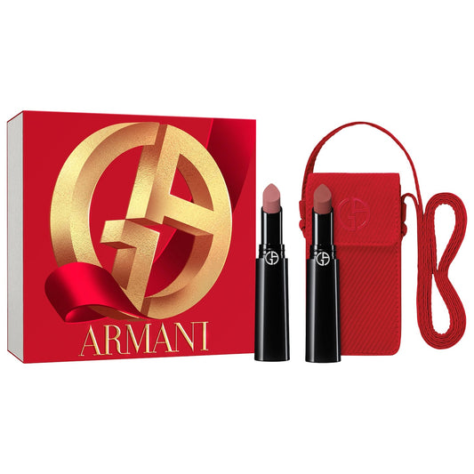 Giorgio Armani Beauty Lip Power Matte Long Lasting Lipstick Duo Holiday Set (Limited Edition)