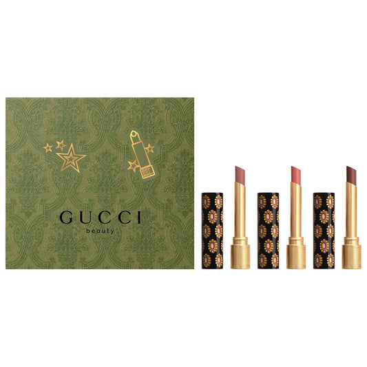 Gucci Beauty "3-Pc. Glow & Care Shine Lipstick Festive Gift Set