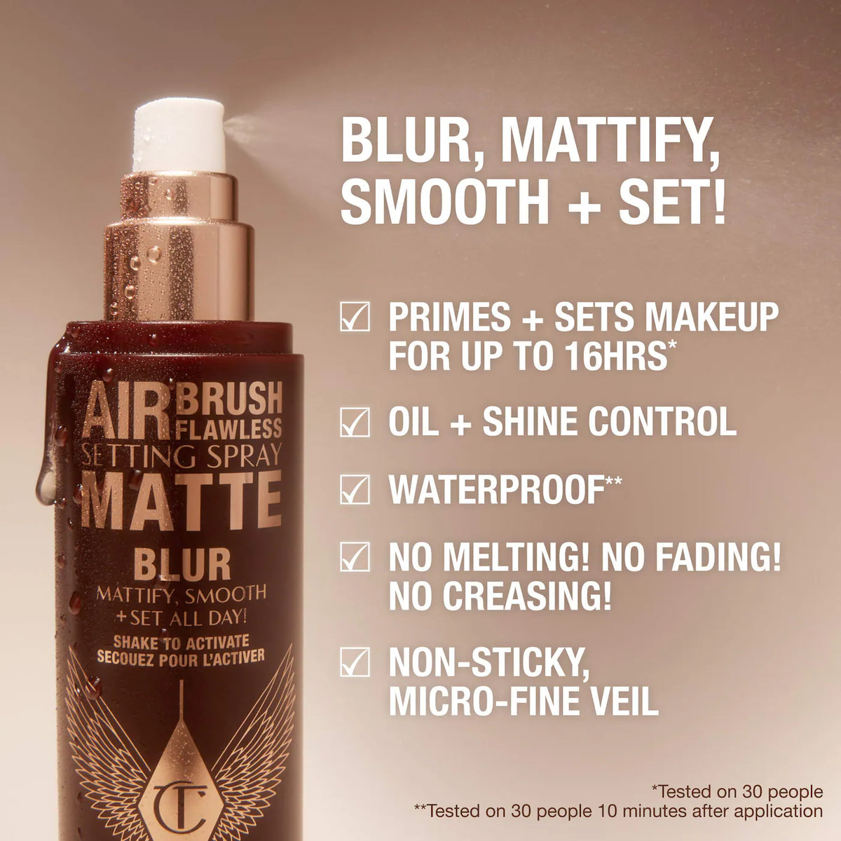 Charlotte Tilbury : Airbrush Flawless Matte Blurring & Waterproof Setting Spray