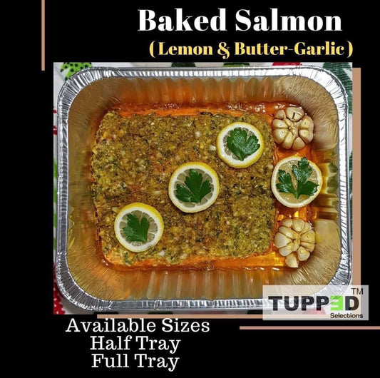 BAKED SALMON IN LEMON, BUTTER AND GARLIC