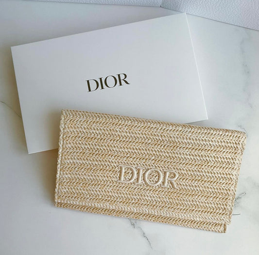 Christian Dior Rattan Pouch with Box