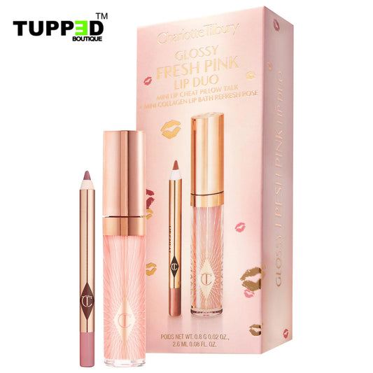 Charlotte Tilbury Mini Glossy Pink Lip Gloss + Lip Liner Set in Fresh Pink