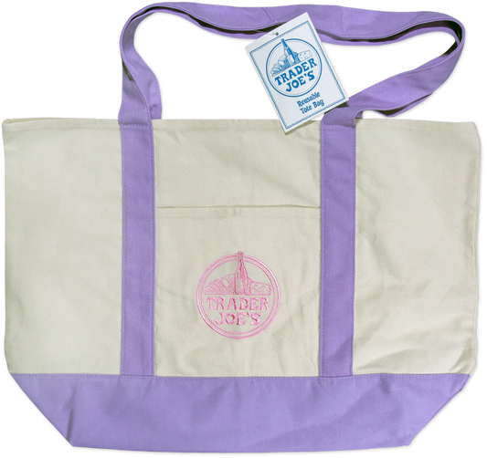 TRADER JOE'S : LAVENDER CANVAS TOTE BAG